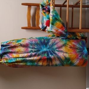 Starburst Tie Dye Rainbow Colors Cotton Fabric